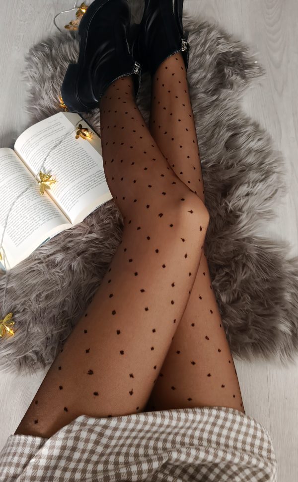 Rajstopy w KROPECZKI 20 DEN BRĄZOWE Mocha Mousse Vesa